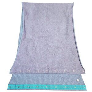 Iviva Village Chill Scarf Snaps Herringbone Heathered Purple Aqua Logo